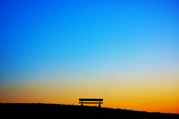 Banc Crépuscule Colline — Photo