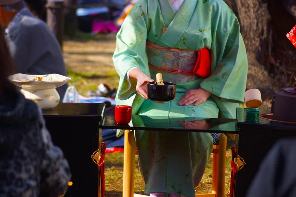 Pakaian Jepang Dan Teh Hijau — Stok Foto