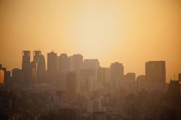 日落时城市的中照度 — 图库照片