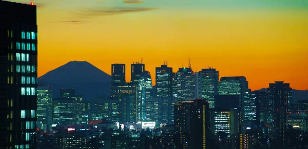 Shinjuku Und Mount Fuji — Stockfoto