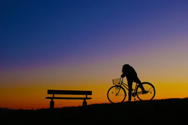 Queda Colina Uma Bicicleta — Fotografia de Stock