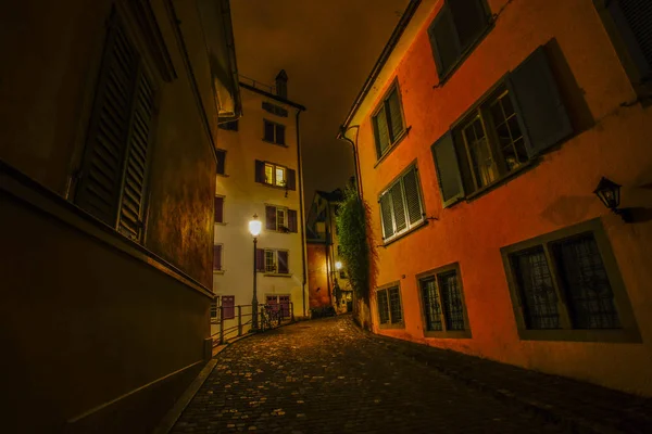 Zürich Schweiz Über Den Dächern Der Altstadt Nachtsicht — Stockfoto