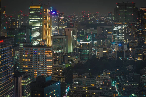 Vista Nocturna Tokio Desde Las Colinas Roppongi — Foto de Stock