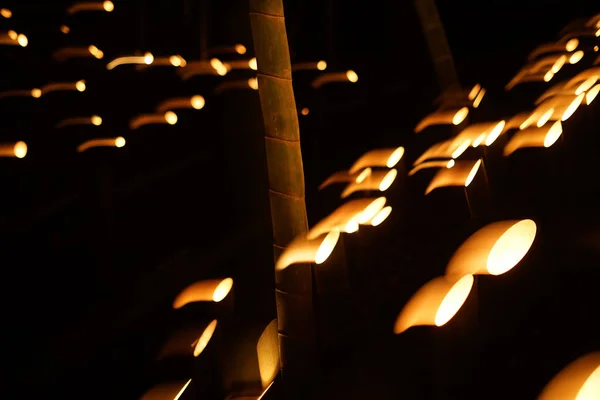 Bosque Bambú Iluminado Pequeño Escritorio Bosque Castillo Ciudadano —  Fotos de Stock