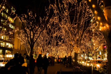 Yarışmanın Sendai ışığı ve Jozenji Caddesi 'nin gece manzarası.