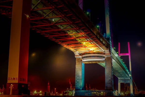 Yokohama Bay Ponte Visão Noturna Tsurumi Yokohama City — Fotografia de Stock