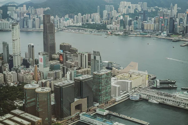 Hong Kong Panorama Viditelné Hvězdárny Sky100 — Stock fotografie