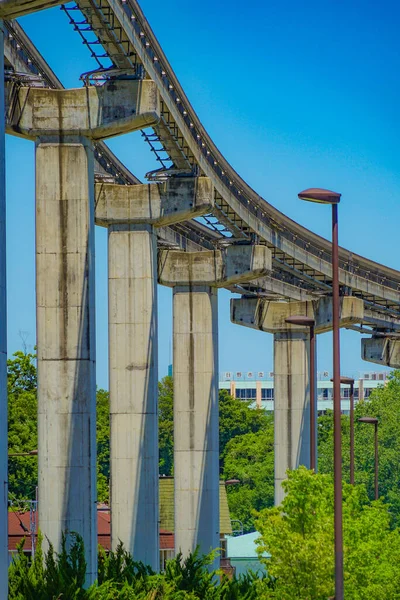 Tama Einschienenbahn Und Sonniger Himmel Tama Zoological Park Station — Stockfoto