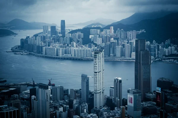 Hong Kong Skyline Zichtbaar Vanaf Het Observatorium Van Sky100 — Stockfoto