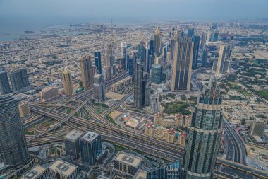 Dubai silueti Burj Halife Gözlem Güvertesinden görüldüğü gibi