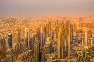 Dubai silueti Burj Halife Gözlem Güvertesinden görüldüğü gibi