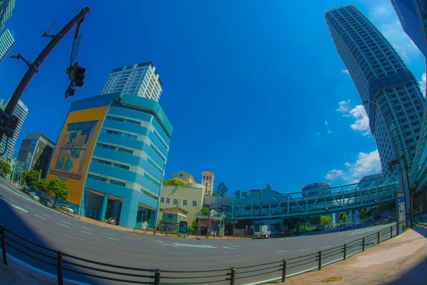 Yokohama Minato Mirai Della Città Cielo Blu — Foto Stock