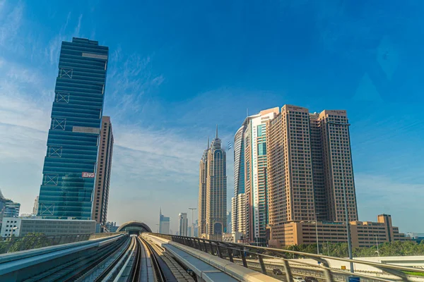 Sae Dubaj Panorama Viditelné Metra Dubaj — Stock fotografie