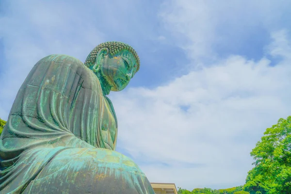 Início Verão Grande Buda Kamakura Que Foi Envolto Verde Fresco — Fotografia de Stock