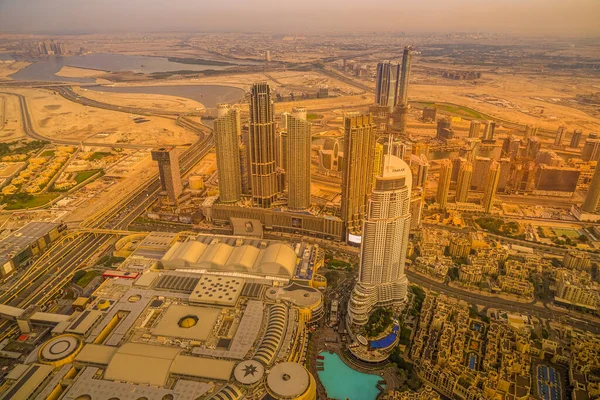 Dubai Skyline Visto Desde Burj Khalifa Observation Deck —  Fotos de Stock