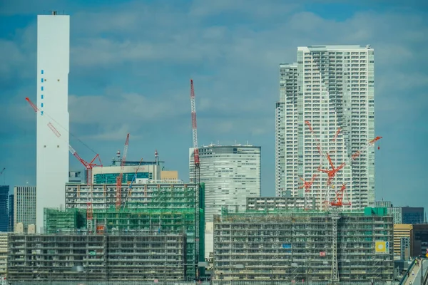 Harumi Cais Construção Paisagem Vila Olímpica — Fotografia de Stock