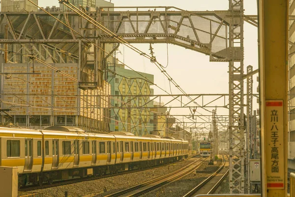 Alkonyat Megvilágított Középvonala Vonal — Stock Fotó