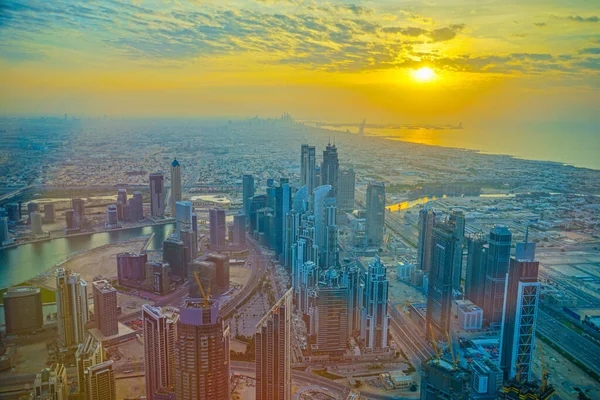 Dubai Skyline Como Visto Burj Khalifa Observation Deck — Fotografia de Stock