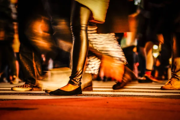 Los Pies Los Que Caminan Intersección Shibuya Scramble — Foto de Stock