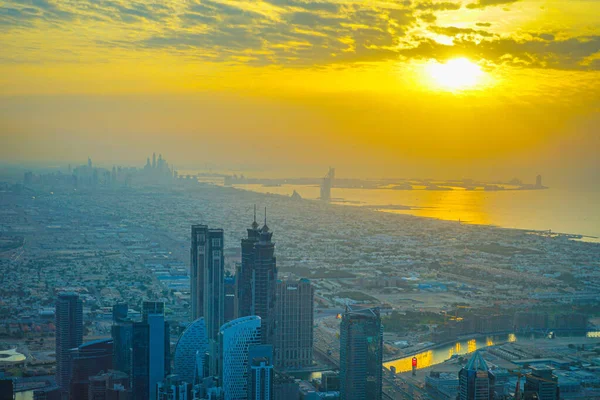 Dubai Skyline Visto Desde Burj Khalifa Observation Deck —  Fotos de Stock