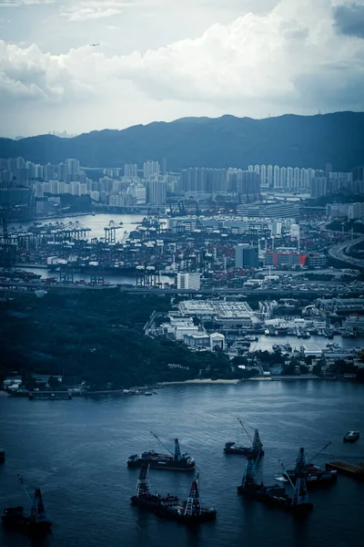 Statek Zacumowany Porcie Hongkongu — Zdjęcie stockowe