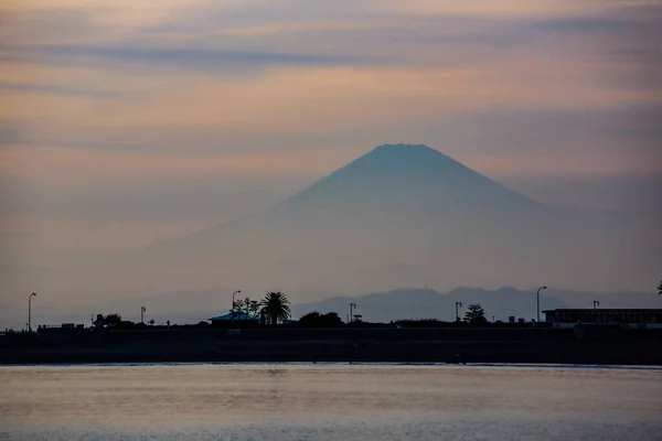 Silhouette Fuji Visible Depuis Côte Kamakura — Photo