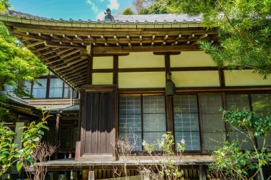 Eski evler Japon mimarisinin görüntüsü