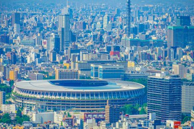 New National Stadium and the Tokyo skyline clipart