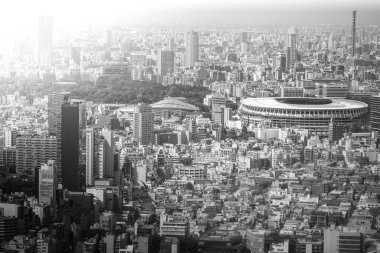 New National Stadium and the Tokyo skyline clipart