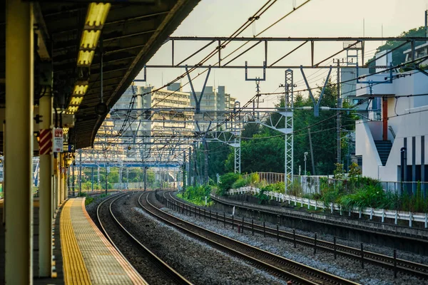 Piattaforma Della Mattina Presto Stazione Yokohama Hodogaya — Foto Stock