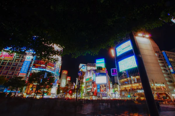 Shibuya Gece Görüşünün Kesiştiği Noktada — Stok fotoğraf