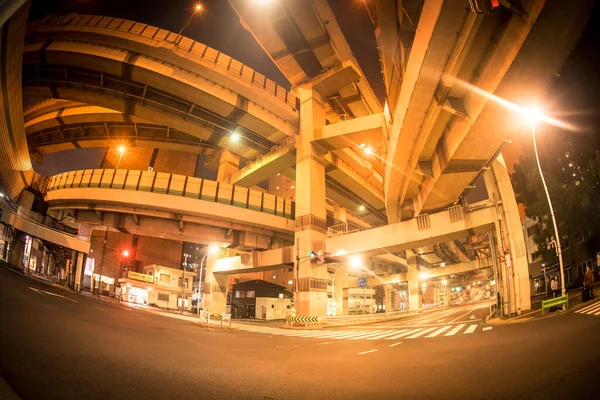 Hakozaki Persimpangan Tampilan Malam — Stok Foto