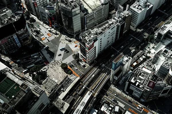 Intersección Shibuya Scramble Tomada Shibuya Sky — Foto de Stock