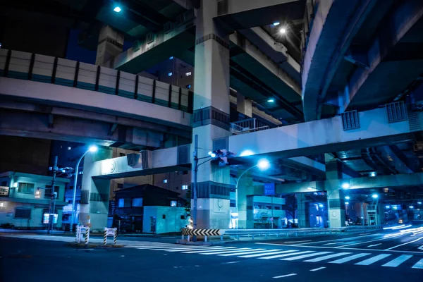 Hakozaki Junction Της Νυχτερινής Προβολής — Φωτογραφία Αρχείου