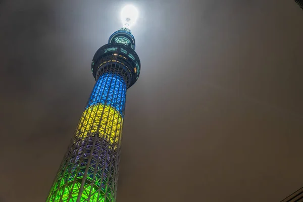 Tokios Himmelsbaum Olympischer Farbe — Stockfoto