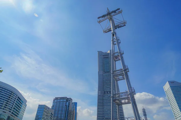 Yokohama Minato Mirai Paisaje Construcción Teleférico — Foto de Stock