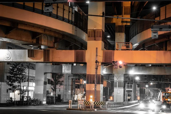 Hakozaki Junction Της Νυχτερινής Προβολής — Φωτογραφία Αρχείου