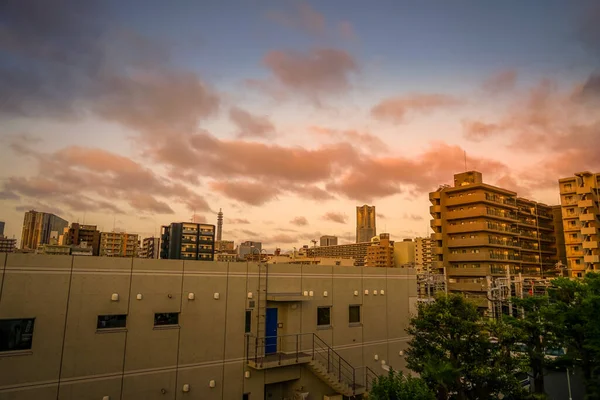 Вулиці Йокогами Загорнуті Захід Сонця — стокове фото
