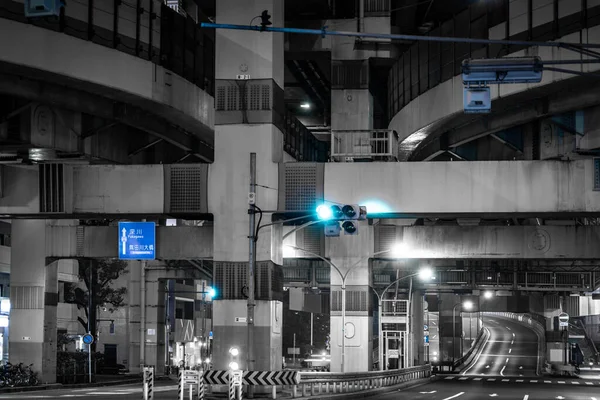 Hakozaki Junction Της Νυχτερινής Προβολής — Φωτογραφία Αρχείου