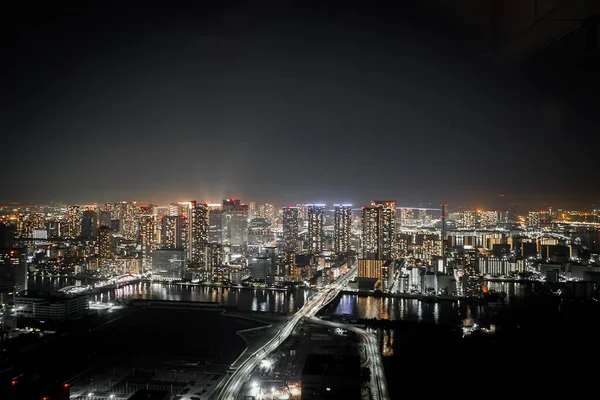 Tokió Éjszakai Kilátás Caretta Shiodome Kilátóteraszáról — Stock Fotó