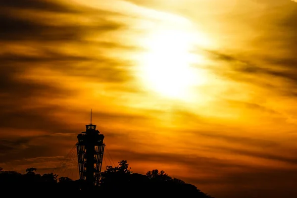Enoshima Silhouette Sunset — Stock Photo, Image