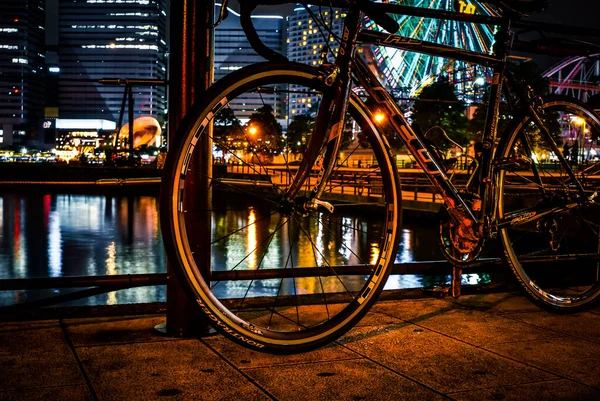 Jokohama Noc Rowerowa Rower Drogowy — Zdjęcie stockowe