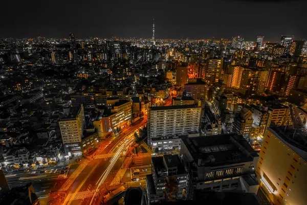 Abend Tokio Der Vom Bunkyo Civic Center Aus Sichtbar Ist — Stockfoto