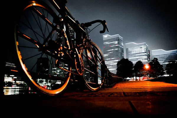 Yokohama Noche Ciclismo Bicicleta Carretera — Foto de Stock