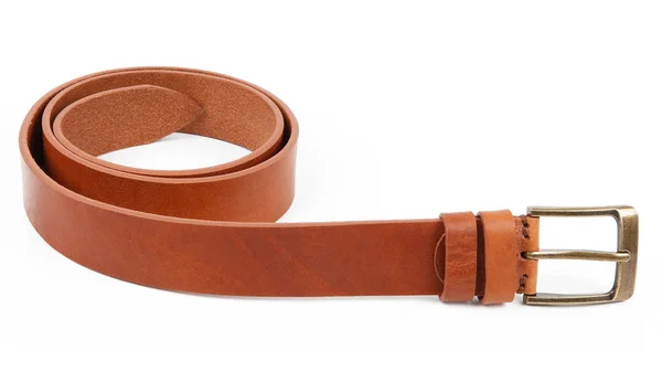 Leather brown belt with a buckle — Stock Photo, Image
