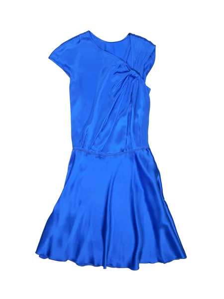 Vestido Verão Azul Liso Sem Mangas Isoladas Fundo Branco Depósito — Fotografia de Stock
