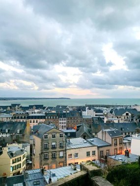 Granville, Fransa - 26 Ekim, 2018: cityscape güzel Normandy City Granville