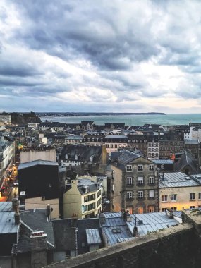 Granville, Fransa - 26 Ekim, 2018: cityscape güzel Normandy City Granville