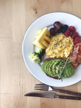 Sağlıklı beslenme, diyet, kahvaltı, üst manzara