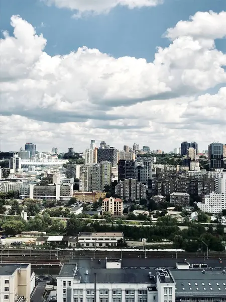 Aerial Panoramic View Modern City Kyiv — Stock Photo, Image